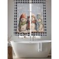 thumbnail image 4 of Christmas Cartoon Sheer Curtains 63 inches Long 2 Panels Set Snowman Black Plaid Tiers Sheers Rod Pocket Small Window Short Curtains for Kitchen Cafe, Each 52" W x 63" L, 4 of 7