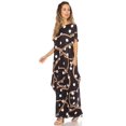 thumbnail image 3 of Sakkas Abeni Women's Short Sleeve Casual Print Long Maxi Cover-up Caftan Dress - Print2 - One Size, 3 of 5
