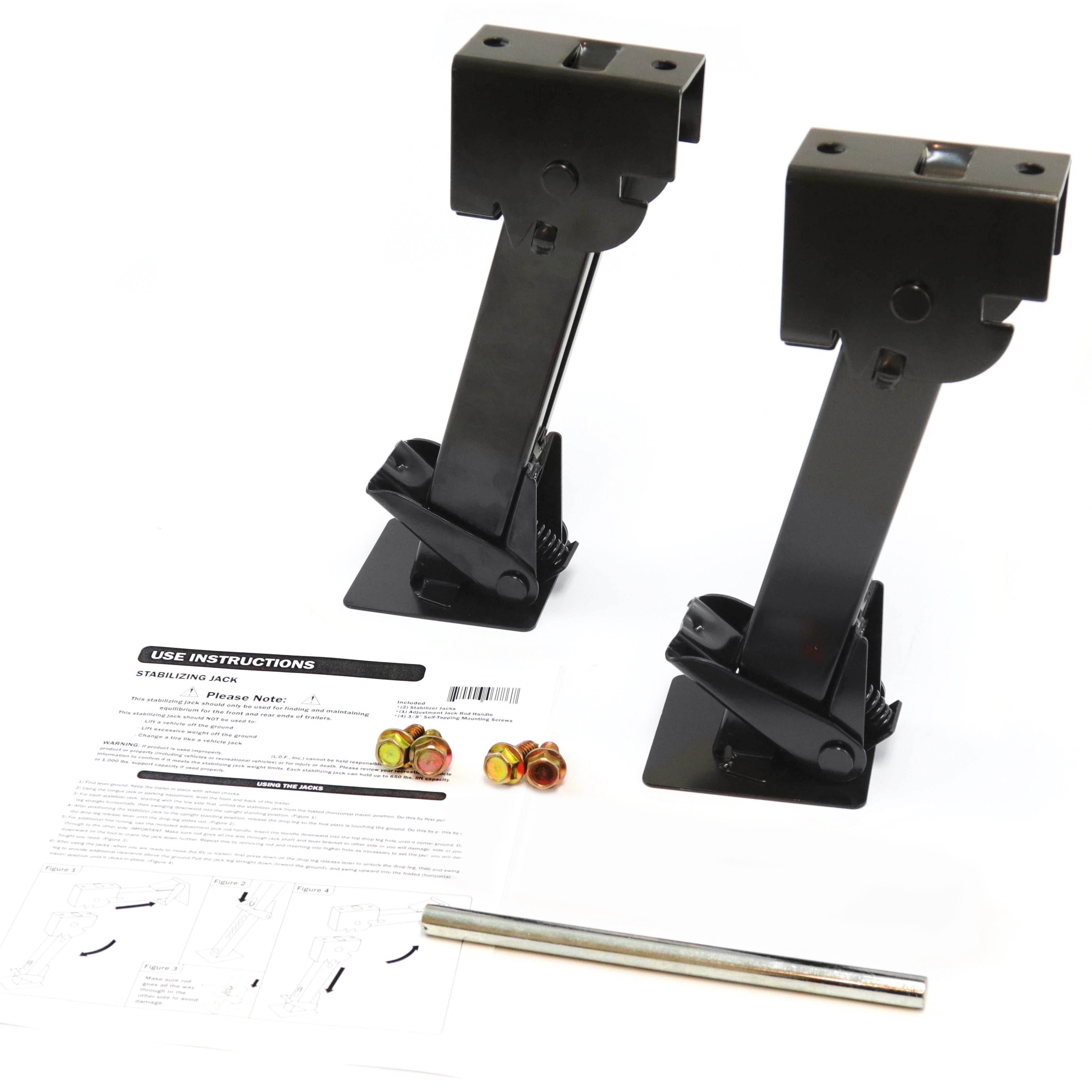 Red Hound Auto 2 Telescoping Folding Trailer Stabilizer Jacks Swing Down 1000 Lbs Support