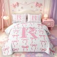 thumbnail image 2 of Manfei Pink Bowtie Quilt Full,Initial Alphabet R Full Bedspread Sets,3 Pieces,1 Coverlet and 2 Pillowcases, 2 of 7