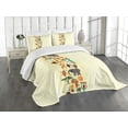 thumbnail image 3 of Ambesonne African Quilted Bedspread Set 3 Pcs, Historic Border, King Size, Multicolor, 3 of 5