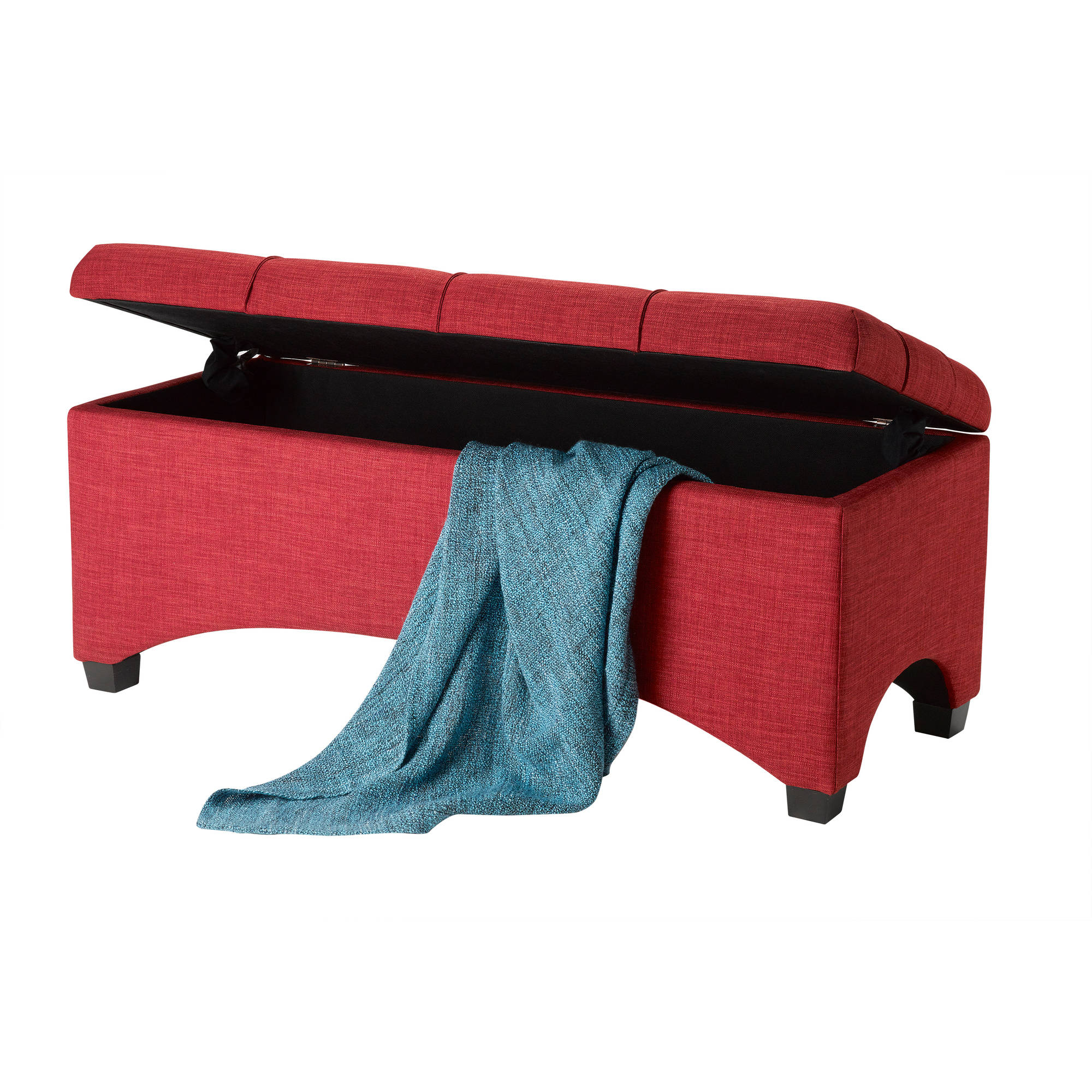 Better Homes & Gardens Pintucked Storage Bench, Red - image 4 of 5