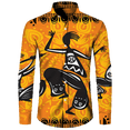 thumbnail image 3 of Camisa con botones para hombre nueva, camisas de manga larga con estampado africano Dashiki, ropa tradicional para parejas, ropa de calle de estilo étnico de hip hop, 3 of 5