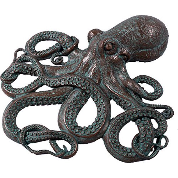 Awesome Octopus Large Wall Art Sculpture Figure Verde Bronze Finish 32 Inch Walmart Com Walmart Com