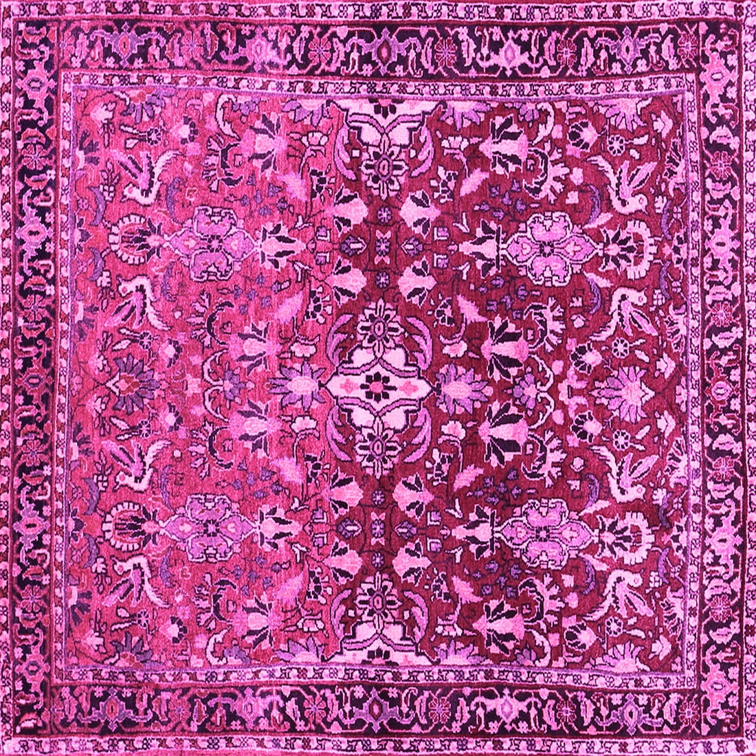 Ahgly Company Indoor Square Persian Pink Traditional Area Rugs, 3 ...