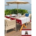 thumbnail image 4 of Outdoor Tablecloth with Umbrella Hole and Zipper, Christmas Truck Rectangle Table Cloth 60x120 Inch Waterproof Tablecloth, Xmas Snowflakes Winter Plaid Tree Wooden Picnic Table Cover for Patio, 4 of 7