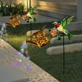 thumbnail image 4 of Outdoor Hanging Solar Lantern, Waterproof Openwork Hummingbird Watering Can Landscape Lights with Shepherd Hook, for Porch Lawn Driveway Backyard Pathway, 4 of 6