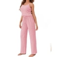 thumbnail image 2 of Women 3 Piece Lounge Sets Long Sleeve Cardigan and Crop Top and Wide Leg Pants Loungewear Set, 2 of 4