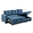 thumbnail image 6 of 91.7" Pull-Out Sleeper Bed, L-Shape 3-Seater Modular Fabric Convertible Reversible Sleeper Sectional Sofa Couch with Storage Chaise - Blue 00002, 6 of 9
