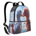 thumbnail image 2 of Lsque Red And White Bird Couple Pattern Backpack – School Travel Canvas Daypack with Ergonomic Padded Straps, Multiple Compartments & Leather Handle, 2 of 5