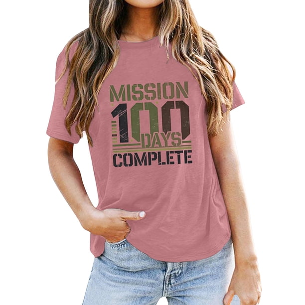 Camiseta informal de mujer con estampado de corazones de San Valentín, cuello redondo y manga corta: tejido suave, diseño adorable para San Valentín o para el día a día