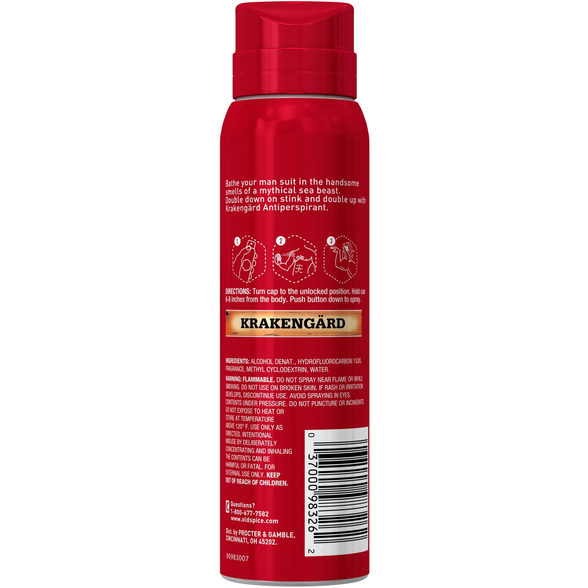 Old Spice Krakengard Body Spray for Men, 3.75 Ounces
