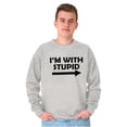 thumbnail image 5 of I'm With Stupid Best Friend BFF Goals Sweatshirt for Men or Women Brisco Brands L, 5 of 5