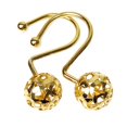 thumbnail image 1 of Ganchos para cortina de ducha, anillos decorativos para cortina de ducha, juego de 12 colgadores de ducha de metal dorado a prueba de óxido para cortinas de baño, diseño de bola hueca, 1 of 4