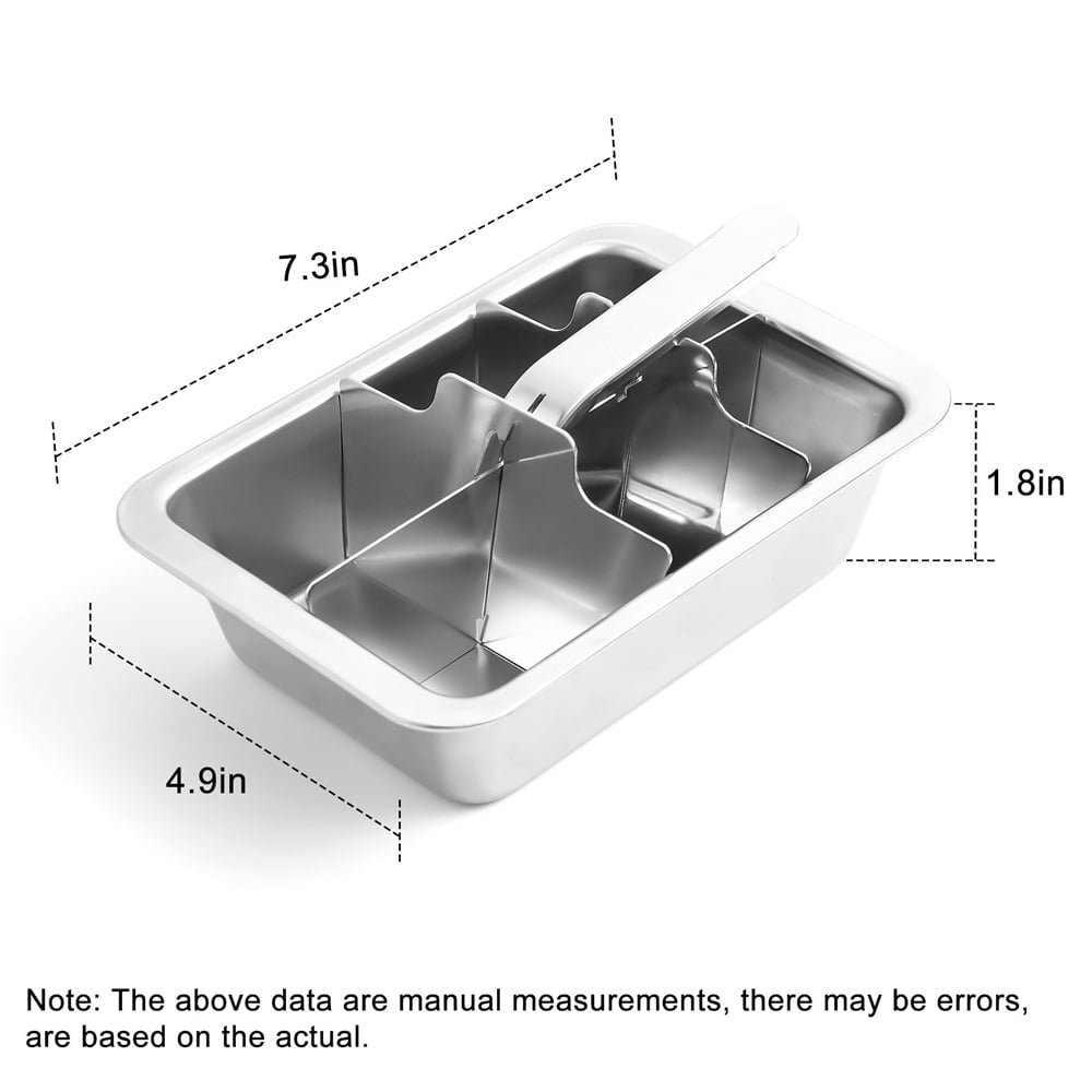 Professional Ice Cube Trays Stainless Steel - 6-Large Slot Heavy Duty Metal Icecube Mold, Non-Toxic Freezer Tray with Lever Release, Bar & Kitchen Use