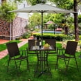 thumbnail image 3 of Outdoor Patio Rattan Wicker Bar Square Table Glass Top Yard Garden Furniture NEW, 3 of 8