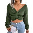thumbnail image 2 of Suéter de punto con cuello en V para mujer, suéter con cuello en V para mujer, suéter tipo pulóver para mujer, suéter con cuello en V para mujer, muy versátil, 2 of 9