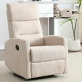 thumbnail image 3 of GVN Reclining Sofa Chair with Rocker and Swivel, Home Reclining Seating for Living Room, Bedroom, Beige, 3 of 7