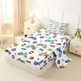 thumbnail image 2 of Castle Fairy Dirt Bike Pattern Twin Sheet Sets 3pcs for Boys, Helmet Art Bedding for Bedroom, Red Teal Black, 2 of 6