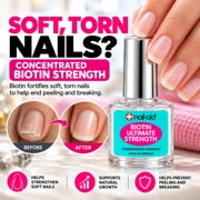 Nail-Aid Biotin Ultimate Strength, Concentrated Vitamin B7 Nail Strengthener for Soft, Torn, Peeling & Breaking Nails, Vitamin B5, Anti-Chip Mega-Shine Finish, 0.55 FL oz