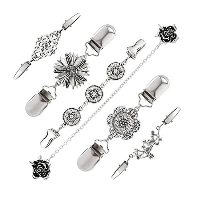 6 uds. Clips elegantes para chal de suéter, camisas, blusas, broches para cuello, abrigos, vestidos, hebillas, broche de cárdigan para mujeres que Yuyangstore Clip de suéter