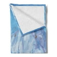 thumbnail image 2 of Winter Soft Flannel Fleece Blanket, Little House Below the Majestic Mountains in the Winter Ice Blizzard Frozen Cold Weather, Cozy Plush for Indoor and Outdoor Use, 50" x 70", Blue, by Ambesonne, 2 of 5
