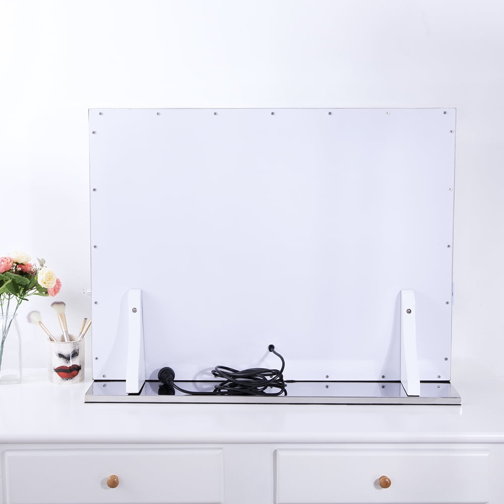 Chende Large Frameless Hollywood Makeup Mirror Tabletop Lighted Vanity With Dimmer For Dressing Room