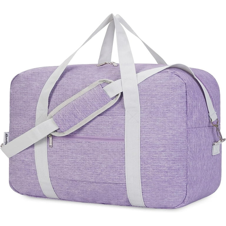 For United Airlines Foldable Carry on Bag 22x14x9 Travel Duffel Bag Packable luggage Duffle for Women and Men 40L Purple Walmart