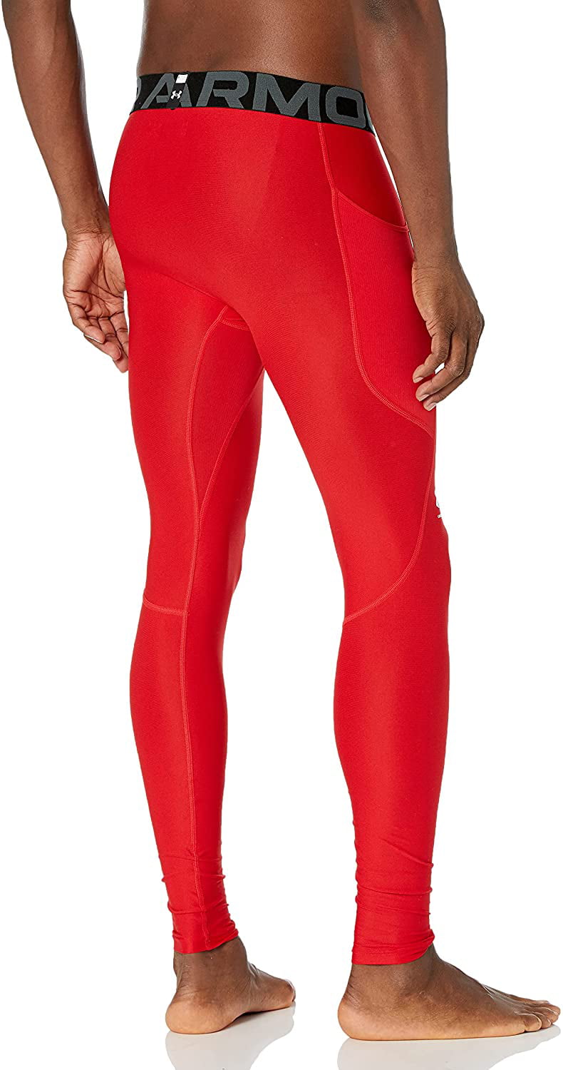 Men's Under Armour Shiny Red Thin Spandex Tights Compression Pants