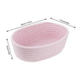 thumbnail image 2 of Woven Storage Basket Natural Cotton Rope Woven Baskets, Tiny Oval Storage Baskets, Small Basket for Montessori, Oval Decorative Hampers Linen Closet Dividers for Books, Toys, or Decorative Shelves, 2 of 7