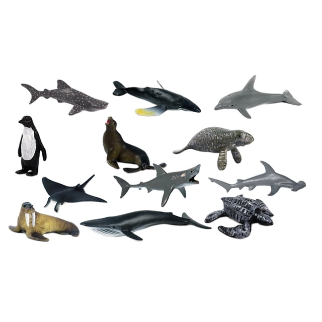 12 Piezas De Animales Marinos Realistas Modelo Estatuilla Juguetes Educativos Para Sunnimix Mini estatuilla realista