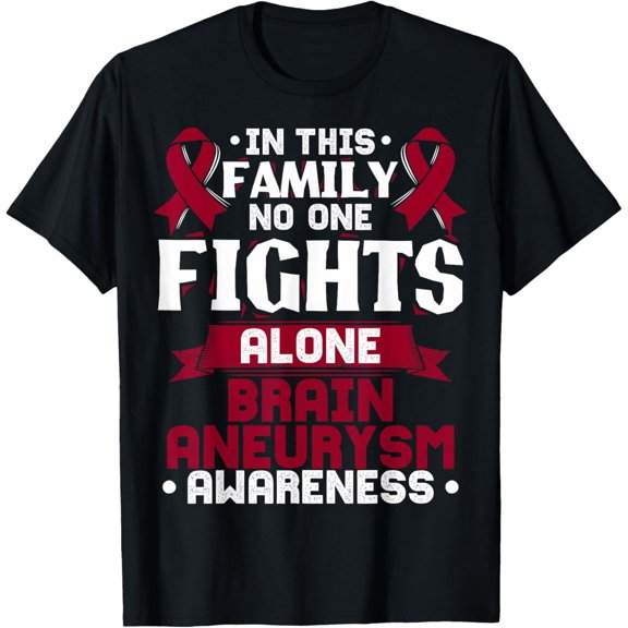 men and women can wear, Brain Aneurysm Survivor Burgundy Awareness Ribbon T-Shirt
