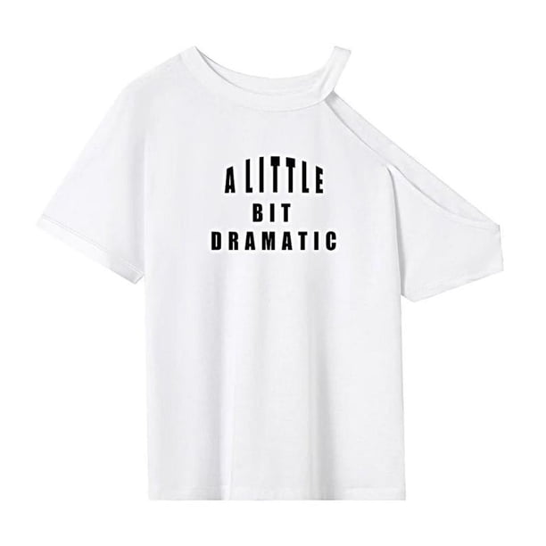 Camiseta de verano para mujer, camiseta de cuello redondo de ajuste regular para viajes, desplazamientos y caminatas SG