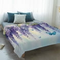thumbnail image 4 of Purple Eucalyptus Blanket Soft Cozy Warm Throw Blanket for Couch, Plush Fuzzy Flannel Fleece Blankets for Sofa, Oil Painting Spring Botanical Bed Blankets Lightweight Gifts for Women, 30"x40", 4 of 9