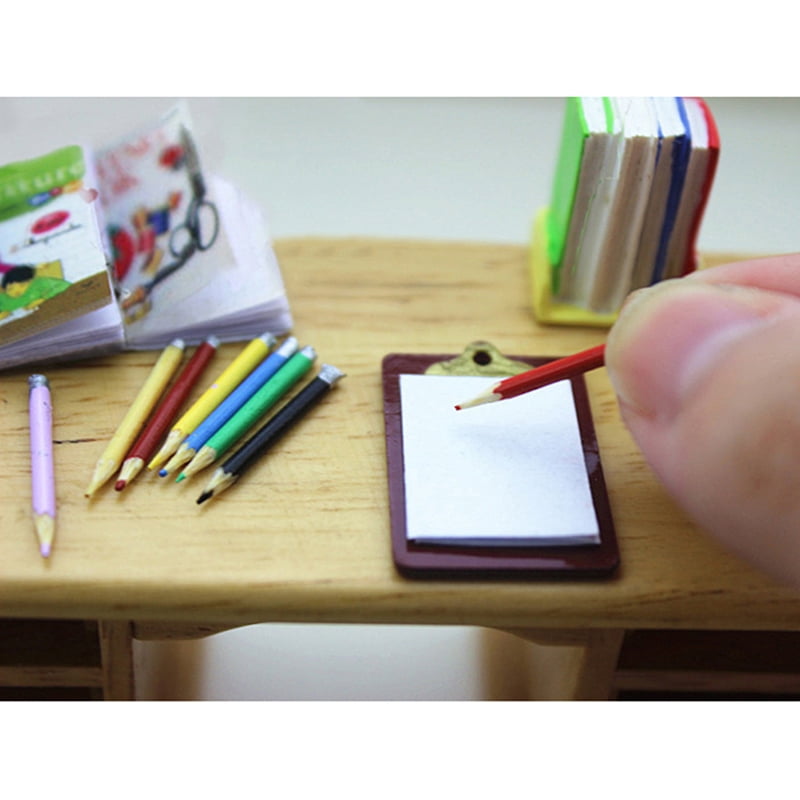 1 Set/8pcs mini dollhouse miniature accessories mini color pencil HU s! 