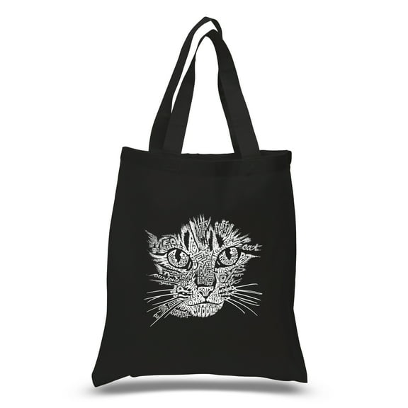 LA Pop Art Small Word Art Tote Bag - Cat Face