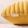 thumbnail image 4 of Pallene Faux Fur Plush Lumbar Throw Pillow Covers 12x20 Set of 2, Luxury Soft Fluffy Striped Decorative Pillow Covers for Sofa, Couch, Living Room, Mustard Yellow, 4 of 16