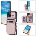 thumbnail image 6 of Crossbody Wallet Case for iPhone 14 with Card Slot Holder, Magnetic Flip Folio Purse Case, PU Leather Zipper Handbag with Detachable Lanyard Strap & Shoulder Strap, Rosegold, 6 of 8