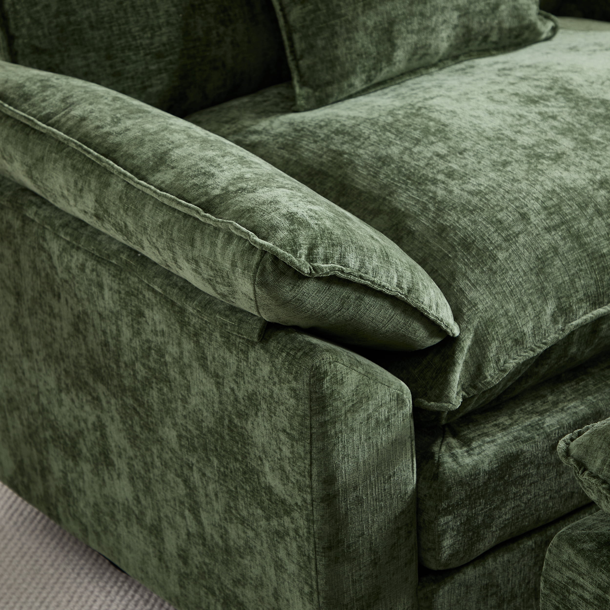 44.5" Accent Chair with Ottoman Club Chair Chenille Upholstered Armchair
