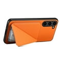 thumbnail image 6 of SaniMore for Samsung Galaxy A54 5G Case, PU Leather Skin & Rugged PC Backplane Card Slot [Up to 2] Shockproof Anti-fall Flip Kickstand Slim Lightweight Business Shell for Galaxy A54 5G, Orange, 6 of 6