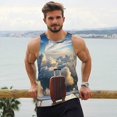 thumbnail image 6 of Yiaed Sunset Airplane Travel View Print Mens Compression Shirt Slimming Body Shaper Vest Workout Tank Tops Abs Abdomen Undershirts-Medium, 6 of 7