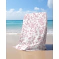 thumbnail image 4 of Pink Flower Beach Towels Oversized Super Absorbent, Vintage Farmhouse Boho Leaf Spring Solid Lightweight Bath Towel Quick Dry Sets For Bathroom/Pool/Rv Camping/Beach Play/Gym Room/Picnic 23"x47", 4 of 8