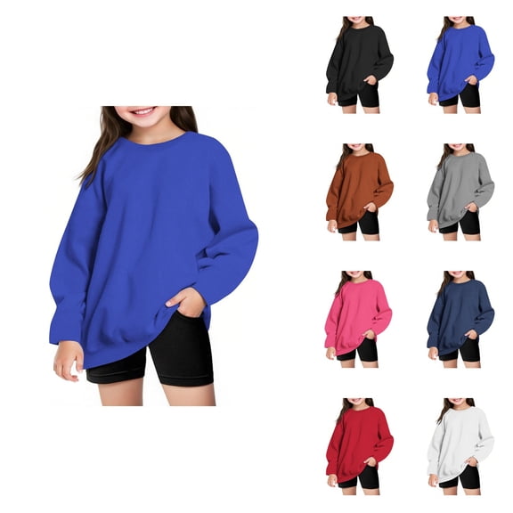 Girls' Oversized Winter Warm Long Sleeve Hoodie, Casual Crewneck Pullover Sweatshirt for Teens, Fall Fashion Oversized Sweatshirt for Women