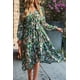 thumbnail image 2 of Vestido PRETTYGARDEN Floral Boho Maxi Cruzado de Manga Larga XL, 2 of 5