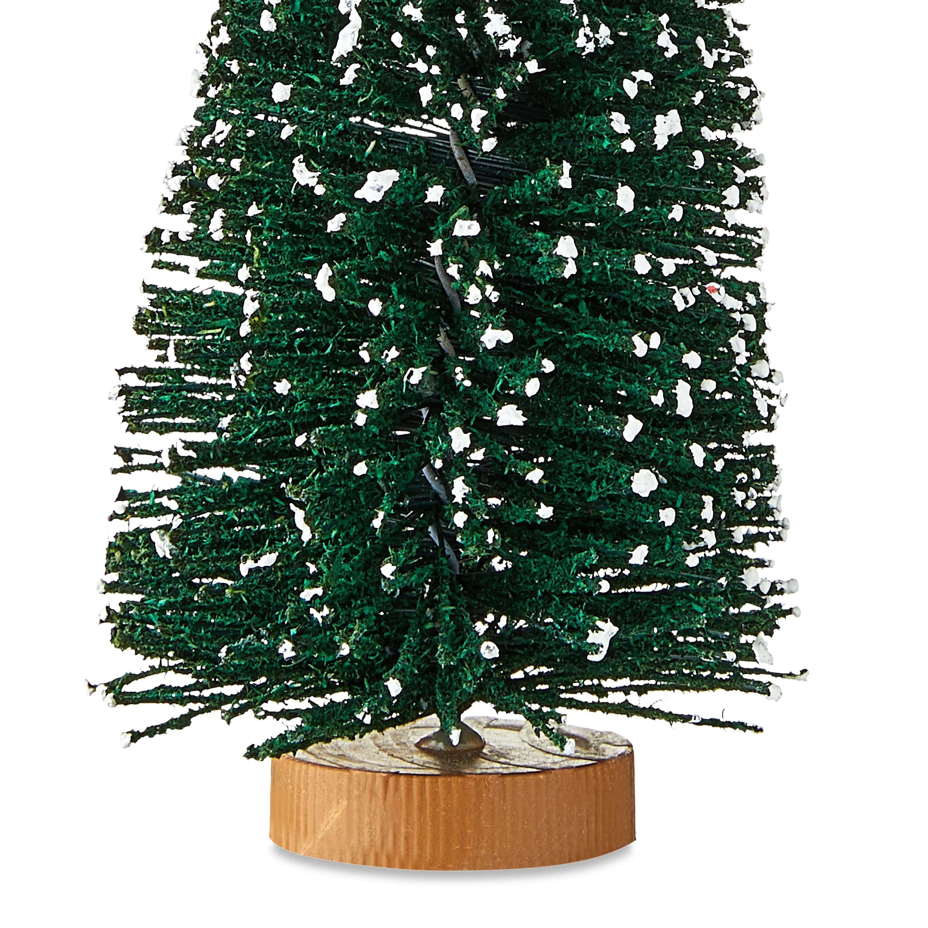 Christmas Village Frosted Pine Tree, Green, 6", by Holiday Time
