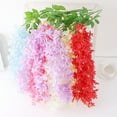 thumbnail image 3 of Artificial Plant Non-fading Not Withered Easy Care Fine Workmanship Realistic Wedding Background Multicolor Wall Mounted Fake Flower Rattan for Balcony, 3 of 7