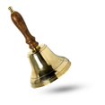thumbnail image 1 of Campana de mano ARSUK de latón de 4" con mango de madera, resistente, 1 of 7