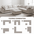 thumbnail image 4 of Modern Modular Sectional Sofa with Movable Ottoman - Oversized 7-Seater L-Shaped Chenille Cloud Couch for Living Room, Apartment, Beige, 4 of 6