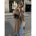 thumbnail image 3 of Abrigo largo con doble botonadura para mujer, abrigo holgado de manga larga con solapa y bolsillo, prendas de vestir de calle, otoño, 3 of 5