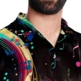 thumbnail image 5 of Note Men's Short Sleeve Hawaiian Shirt Button Down Poplin Beach Casual Printed Unisex Summer Tops, 5 of 6